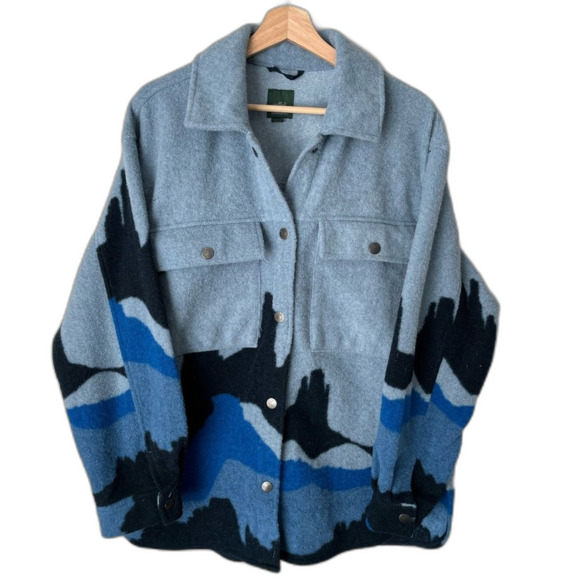 Wild Fable Target Monochromatic Cozy Mountain Oversized Snap Button Shacket - Picture 1 of 7